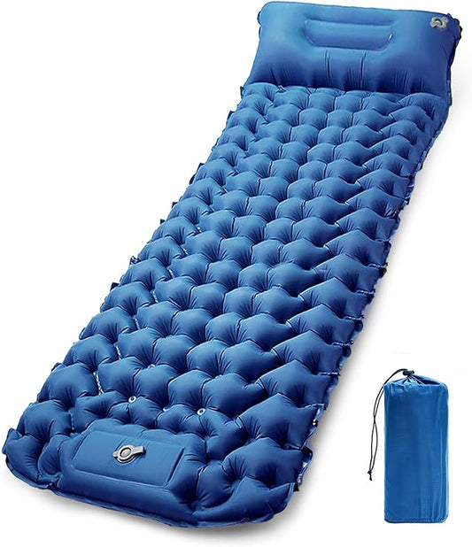 Camping Sleeping Pad, Extra Thick Ergonomic Camping Mattress with Built-in Pump, Lightweight and Compact for Backpacking, Hiking, Tent