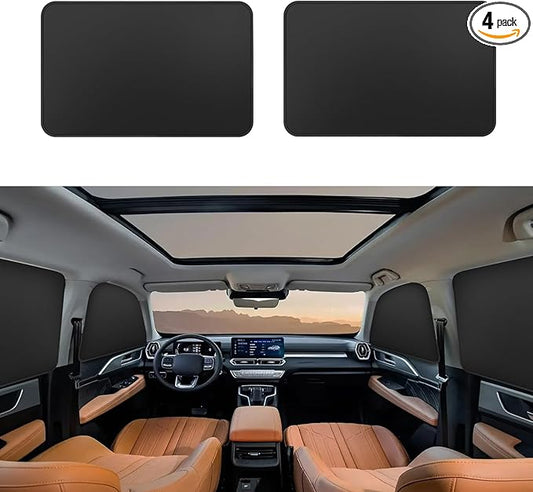 Side Window Shade Car Curtains - Privacy Sun Shades Magnetic 100% Block Light Car Window Covers with Cooler Feeling (Black, back-D-2pcs)