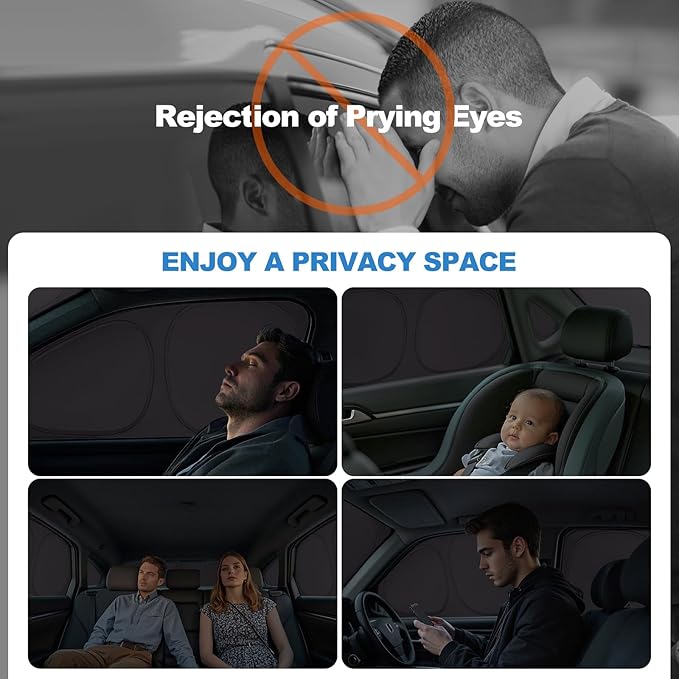 XCBYT 2019-2023 Corolla Full Coverage Window Shades | 6-Layer Blackout Insulated Sun & UV Protection | Custom Fit Privacy Covers for Camping, Sleeping & Car Living (6 PCS)