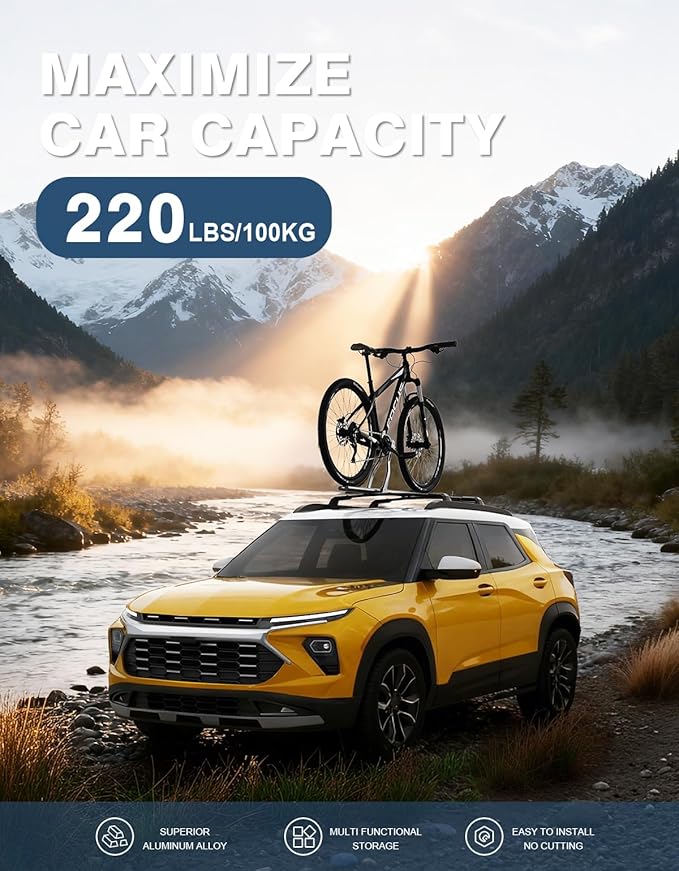 Roof Rack Cross Bars 220lbs Compatible with Chevy Chevrolet Trailblazer 2021 2022 2023 2024 2025 2026 L LT ACTIV RS, Heavy Duty All-Metal Aluminum Crossbar Luggage Racks Roof Rails Rooftop