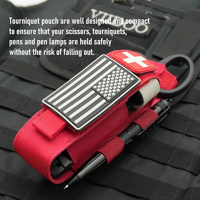 Upgrade 1000D Laser Cut Molle Tourniquet Holder, Heavy Duty Tactical Molle Tourniquet Pouch Holder
