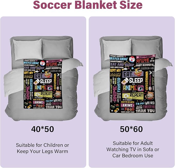 Anime Gifts for Girls, Japanese Anime Gifts for Women, AAnime Lovers Men, Soft Throw Blanket 50" *60", Christmas Thanksgiving Gifts for Daughter
