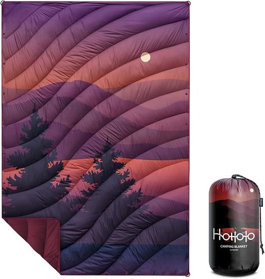 Camping Blanket,Lightweight Puffy Printed Camping Blanket Packable Outdoor Blanket for Camping,Traveling, Stadium, Hiking, Picnics