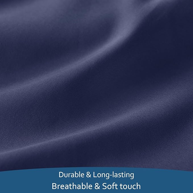 Moonsea Air Mattress Queen Sheet Set - Deep Pocket 4 Piece Queen Size Sheet Set - Breathable & Fade Resistant Easy Fits 16in to 24in Pillow Top Bed Mattress - Navy Blue