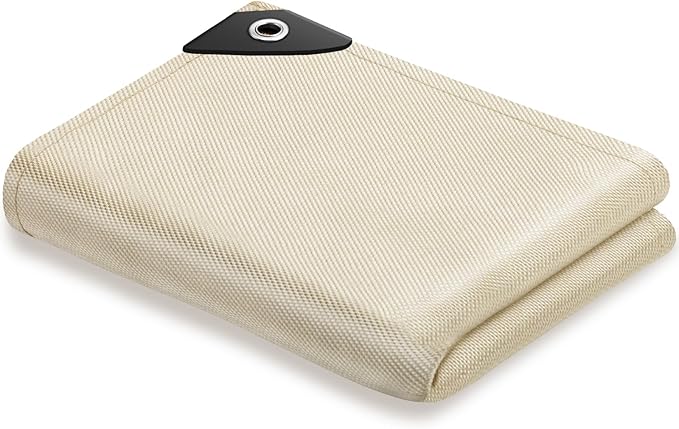 Glass Fiber Fireproof Textiles - Large 8x10 ft Welding Blanket Fire Resistant 1022 °F High Temp Heat Shield Blankets Insulation Fire Curtain for Soldering, Grill, Industrial, Smoker, Camping