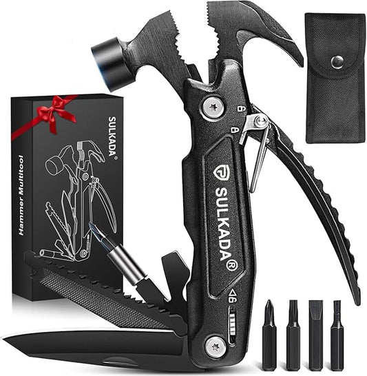 Gifts for men,Multitool Hammer 15 in 1 Camping Accessories Survival Gear,Valentines gifts Unique Brithday Gift Ideas