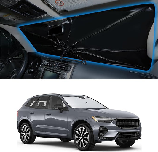 Windshield Sun Shade Umbrella Accessories Compatible with 2018 2019 2020-2026 XC60 for Volvo Foldable Sunshade Sun Visor Blocks UV