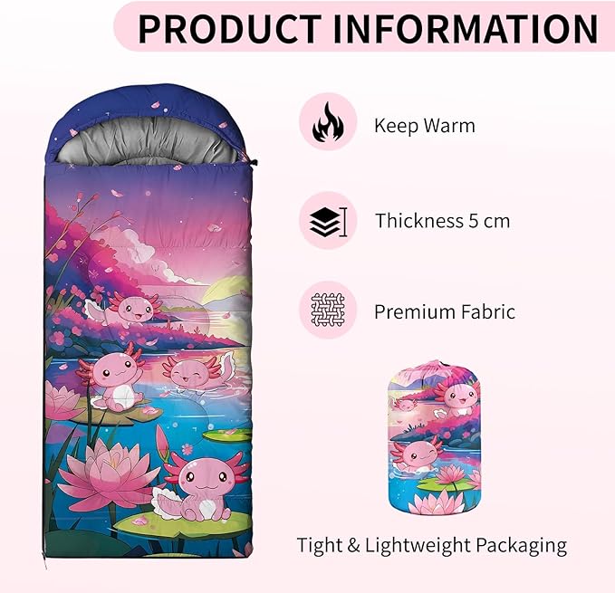 Camping Sleeping Bags, Lightweight Waterproof Sleeping Bag and Compact with Compression Sack for Outdoor