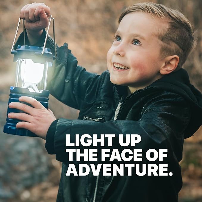 MalloMe Camping Lantern Green Blue 2 Pack Lanterns for Power Outages, Camping Lights for Tent Hanging, Camp Light Tent Lamp Emergency Battery Powered LED Lantern (Rechargeable Batteries Not Included)