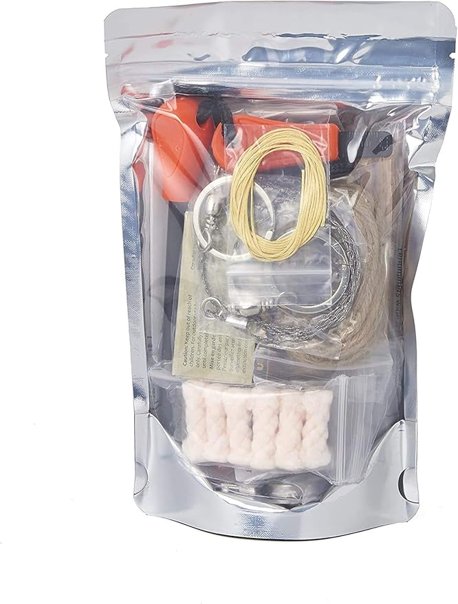 Off Grid Tools Fire Starting Kit, 33 Pieces Outdoor Survival Kit, Resealable Waterproof Bag, Includes Survival Information Sheet, Tactical Gear & Accessories
