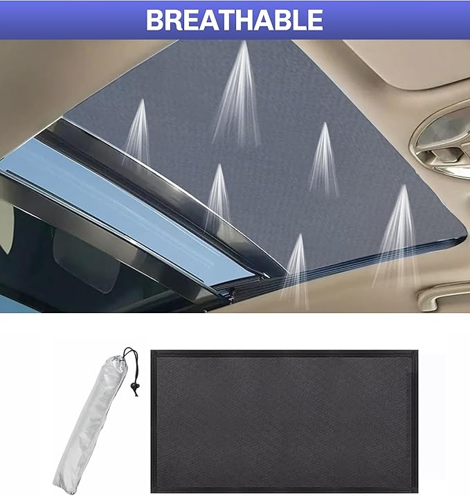 Car Sun Shade Sunroof Car Window Shade Screen Magnetic Screen Net Moon Roof Mesh Block Harmful UV Rays Glare Cover for Overnight Camping