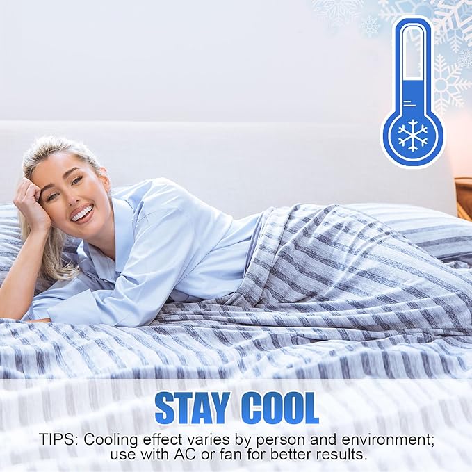 Ailemei Direct Cooling Blanket for Hot Sleepers, Double Sided Cold Effect,Twin/Full Size Lightweight Breathable Summer Blankets for Bed, Transfer Heat to Keep Body Cool for Night Sweats,60"x90"
