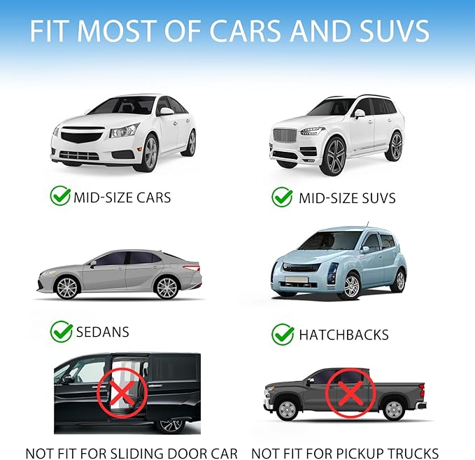 Car Window Shades for Baby, EZTIME 2 Pack Stretch Mesh Car Sun Shade Baby for Rear Side Windows, UV & Privacy Protection, Ideal for Camping & Family, Fits Most Cars & SUVs(43"x20")