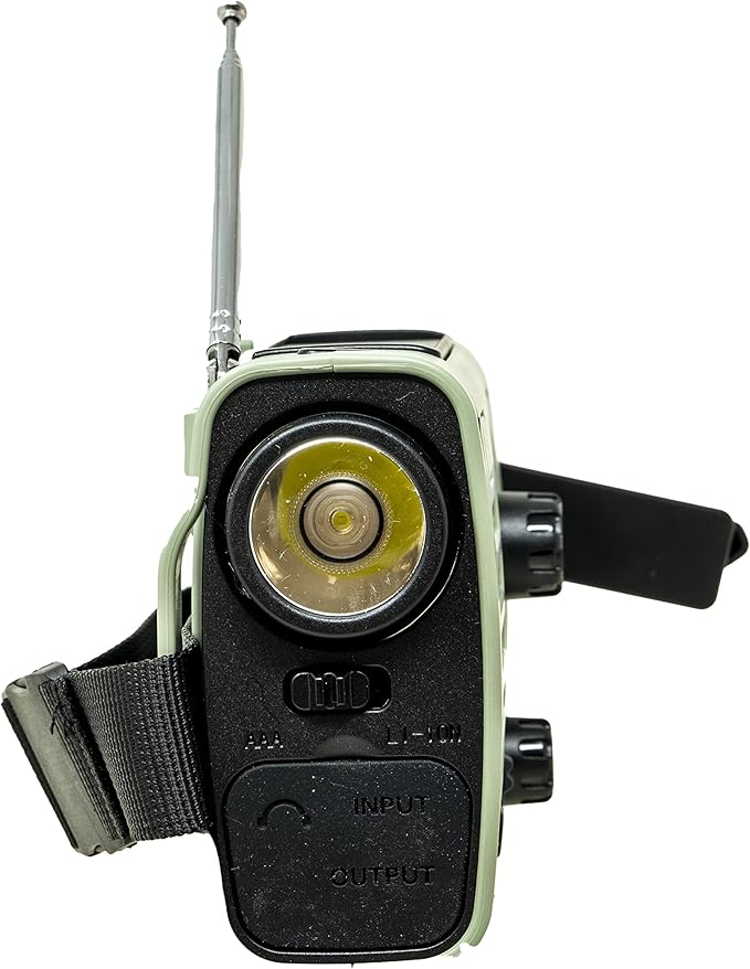 Kaito KA380 Emergency Radio & Portable Bluetooth Speaker – AM/FM NOAA Weather Radio Rechargeable with Solar Panel and Hand Crank Army Green