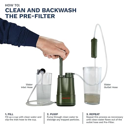 Survivor Filter PRO Extender Series – Portable Water Filter Pump with Extra Replacement Filters – Tested in USA Labs – Bacteria, Parasite and Virus Removal – Ultimate Survival & Backpacking Gear