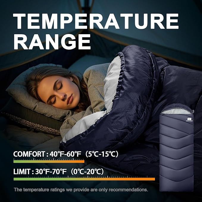 Sleeping Bags for Adults Cold Weather & Warm,Backpacking Camping Sleeping Bag for Tall Girls Boys,Lightweight,Compact,Waterproof Camping Gear for Traveling,Hiking,Hotel,Outdoor & Indoor