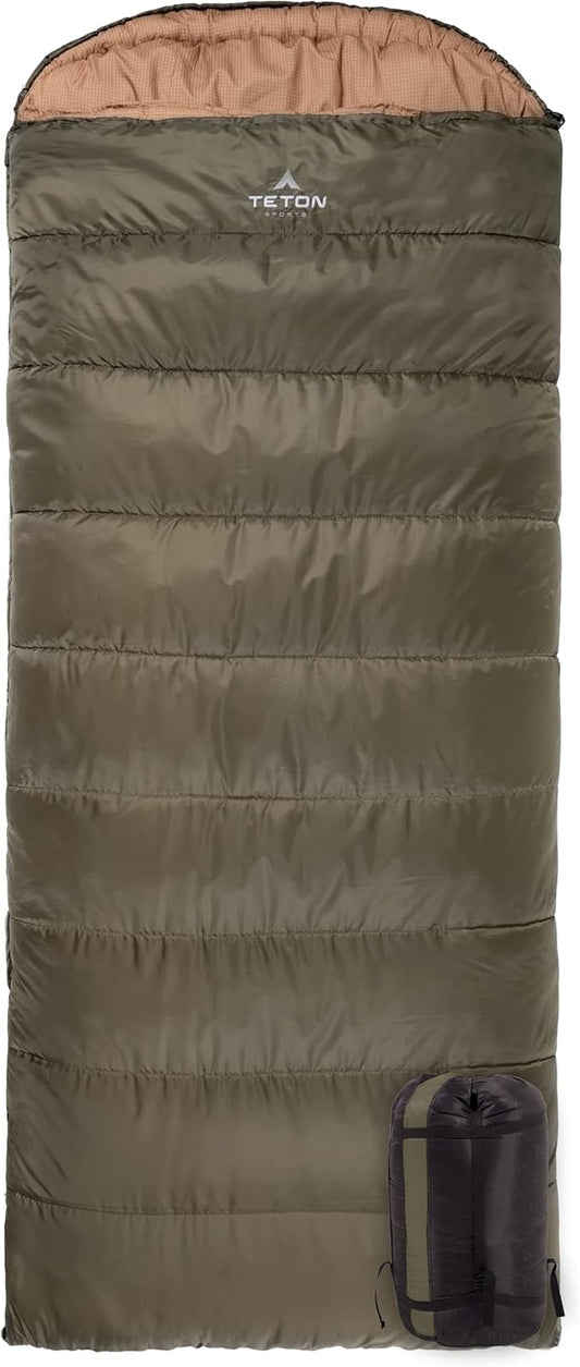 Teton Celsius XL, 25F, 20F, 0F Degree Sleeping Bags, All Weather Warm Sleeping Bag for Adults and Kids, Camping Season, Compression Sack Included