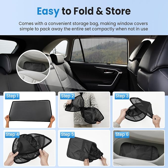 KUST Car Window Shades for 2017-2025 2026 Mazda CX-5 Accessories, Breathable Mesh Magnetic Window Covers, Rear Back Side Window Sun Shades UV Block Privacy Protection for Baby Camping Napping 2PCS