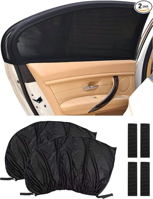 ESEWALAS Car Window Shades,Car Window Covers,Adjustable Elastic Fabric Sun Shade for Automotive Heat and UV Protection,Breathable Mesh Windows Screen,Fits Most Cars,Sedans,SUVs,MPVs,Pickup,Truck