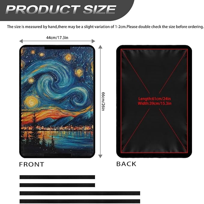 RV Window Shade Cover with Oil Painting Starry Sky, RV Door Window UV Protective Cover, Foldable Travel Trailer Motorhome Rv Screen Door Protector