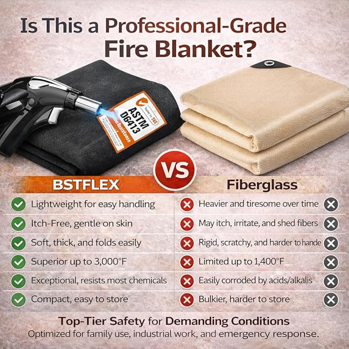 Welding Blanket Fireproof Carbon Felt Soldering Mat & Pad, 2 Packs 20x36 Inch Flame Retardant Fabric, Heat Shield for Brazing, Stove Wick, Automotive Repair, HVAC Plumbing 5mm Black