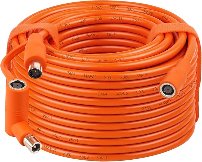 MOOKEERF 14AWG DC 8mm Extension Cable for Solar Panel 100FT,DC7909 Solar Panel Cable Female to Male with DC8020 Male Adapter Compatible with Aker,GZ Yeti,BLUETT,Jackery Portable Power Station-100 Foot
