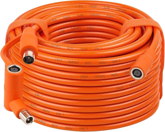 MOOKEERF 14AWG DC 8mm Extension Cable for Solar Panel 100FT,DC7909 Solar Panel Cable Female to Male with DC8020 Male Adapter Compatible with Aker,GZ Yeti,BLUETT,Jackery Portable Power Station-100 Foot