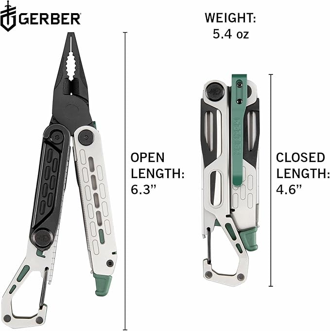 Gerber Gear Stakeout Spark - Multi-Tool Folding Knife for Backpacking, Survival, Camping, Outdoor - Pocket Tool w/Bottle Opener, Tent Stake Puller, Scissors, Tweezers - Baltic Haze
