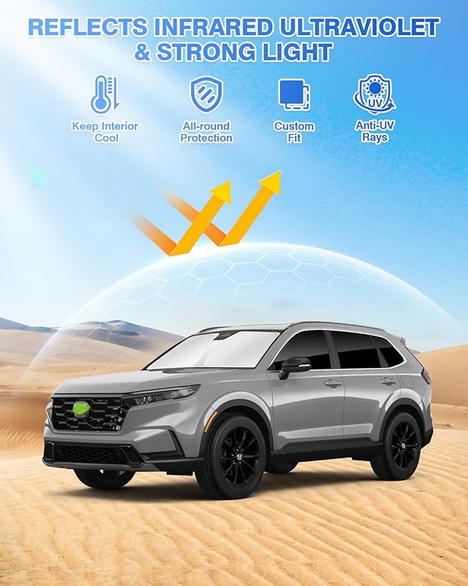 Canvcle Sunshades for Honda CRV 2023-2025 2026 CR-V Accessories Windshield Sun Shade Side Rear Window Shade Cover Sun Visor Shield Privacy Protection Keep Vehicle Cool Black 8PCS