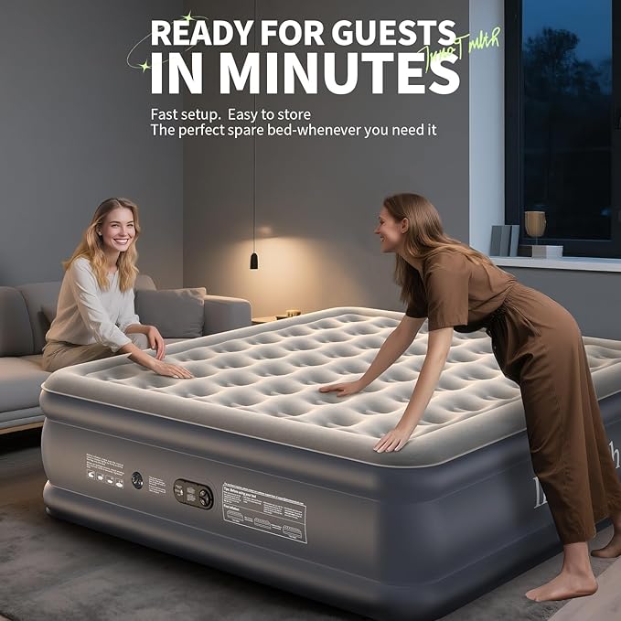InnoTruth Cal King Air Mattress with Built in Pump, Keep Feet from Dangling, Extra Length Inflatable Blow up Mattress, Luxury Comfort for People(190CM Height), Ideal for Guest & Home, 700lbs