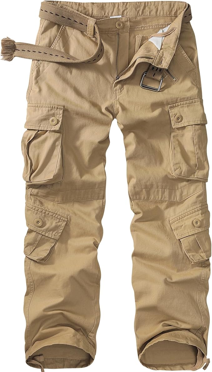 Men's BDU Casual Military Pants, Tactical Wild Army Combat ACU Rip Stop Camo Cargo Work Pants Trousers with 8 Pockets