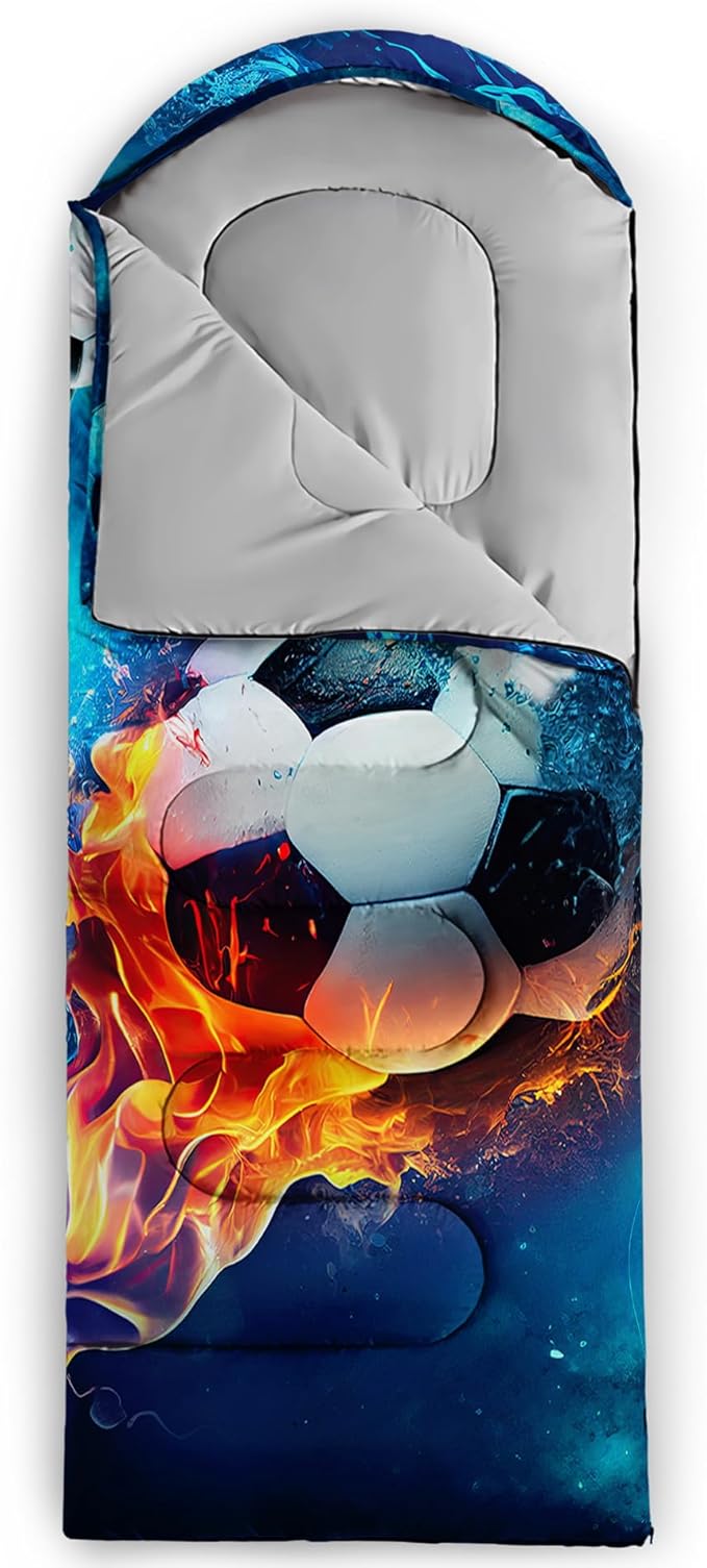 QOOMO Axolotl Cute Camping Sleeping Bags,3 Season Warm & Cool Weather,Lightweight,Waterproof Sleeping Bags for Adults & Kids,Traveling,and Outdoors