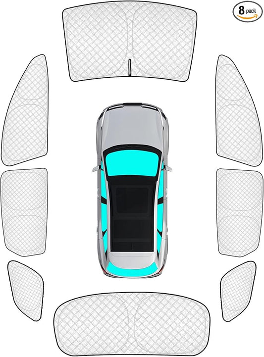 KMF 8pcs Thicken Sun Shades for KIA Sportage 2023-2025 2026 Accessories, Custom Fit Full Car Window Covers for Windshield Side Rear, UV Block and Blackout Privacy for Camping Outdoor