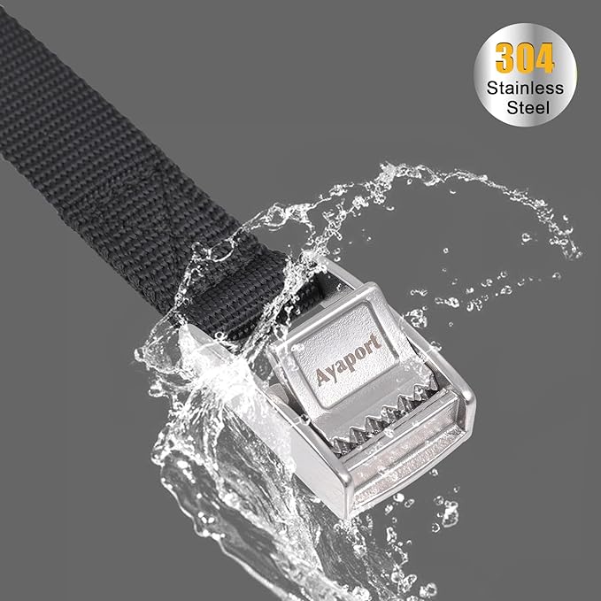 Ayaport Cam Buckle Lashing Straps with Stainless Steel Cam Buckle 1650lbs Break Strength Truck Straps 2ft Tie Down for Packing