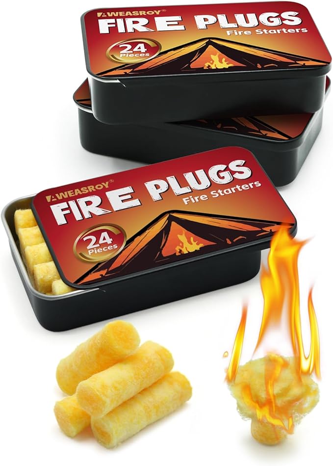 AWEASROY Fire Plugs Fire Starters - Windproof Fire Starter for Campfires Long Brun Time - Fire Starters for Fireplace,Chimney,BBQ Grill,Camping Fire,Wood Stove - Emergency Survival Tools 72pcs