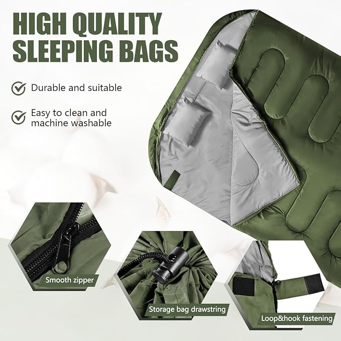 Camping Sleeping Bags for Adults Kids Waterproof Lightweight Sleeping Bag for Cold Weather or Warm Backpacking Hiking Mountaineering Indoor Outdoor Use