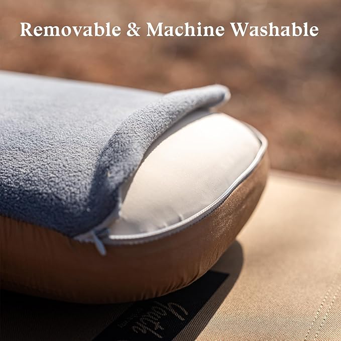 Camping Pillow Memory Foam Pillow Ultralight Travel Pillow with Removable Cover, Ergonomic Neck Support for Outdoor Camping, Hiking, Backpacking