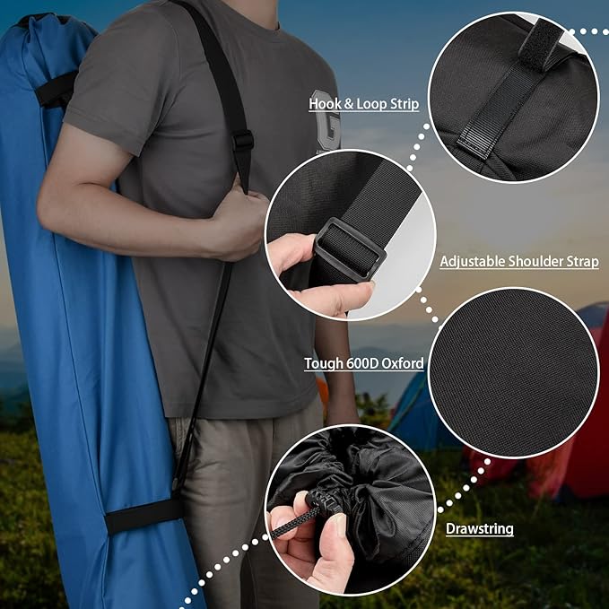Xxerciz Camp Chair Replacement Bag, 48 inches Heavy Duty Large Storage Bag, Nylon Folding Chair Carry Bag with Shoulder Strap Foldable Blue for Outdoor Camping Travel (Chair is not Included)