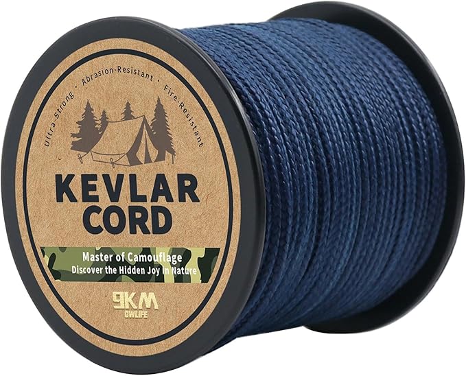 9KM DWLIFE Blue Kevlar Cord – Ultra-Strong, Lightweight & Abrasion-Proof Survival Rope for Camping, Tactical Gear, Hammock Ridgeline, Trip Wire