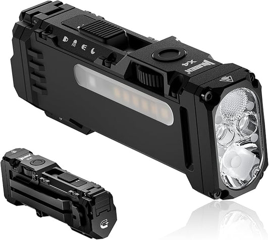 WUBEN X4 EDC Rechargeable Flashlight with RGB Light, LED Flashlight 1500 High Lumens with Tactical Switch and Magnetic, IP65 Portable Pocket USB C, Mini Flash Light for Travel, Camping, Work