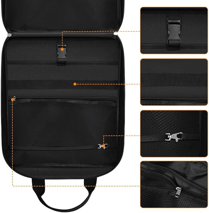 Large Camp Kitchen Organizer, High Capacity Camping Cooking Utensils Bag, with Paper Towel Holder, Multi-pocket Waterproof Camping Utensils Holder for BBQ Outdoor Cooking Essentials