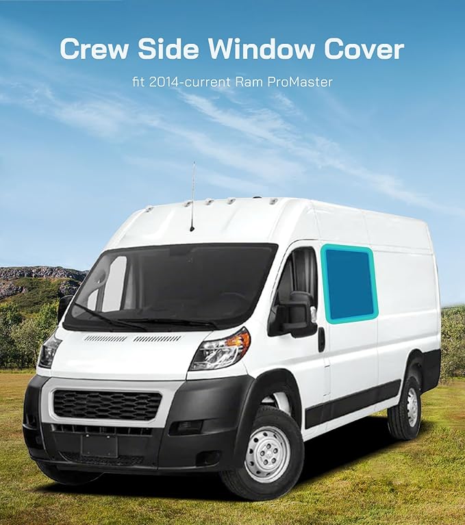 Extra-Thick Crew Window Cover for Ram Promaster,2014-2025,Cold Weather Essentials,Magnetic Direct Fit Driver Side,Insulated, AllSeasonGuard Pro