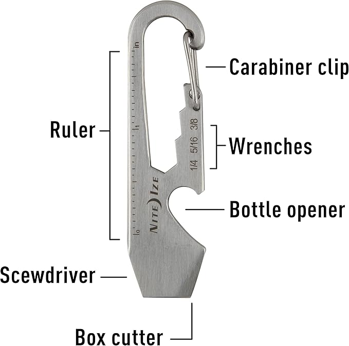 Carabiner Key Clip,Silver,1-11/16 in