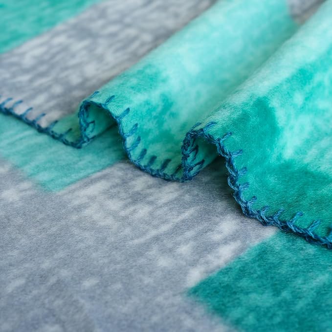 ZYFZCYBL Fleece Throw Blankets for Couch Bulk Lightweight Warm Soft Cozy Blanket 6 Pack Bulk Fleece Blanket Solid for Bed Couch Office Gifts Outdoor 50 x 60 inch Teal and Grey