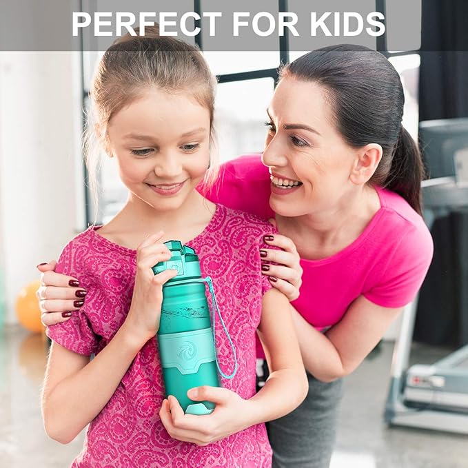 ZORRI Sports Water Bottle, 400/500/700ml/1L, BPA Free Leak Proof Tritan Lightweight Bottles for Outdoors,Camping,Cycling,Fitness,Gym,Yoga- Kids/Adults Drink Bottles with Filter, Lockable Pop Open Lid
