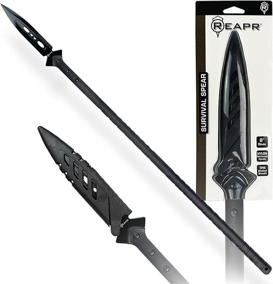 Reapr Survival Spear – 44″ Fixed-Blade Throwing Spear with Double‑Edge Stainless Steel Head & Snap Sheath