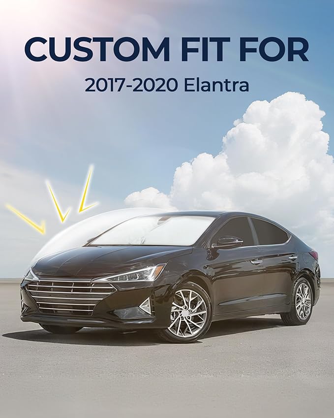 for Hyundai Elantra 2017-2020 Car Window Shades, 6pcs Privacy Sun Shade Set for Front Windshield Side and Rear Windows, Full Window Covers Keeps Vehicle Cool for Camping Napping