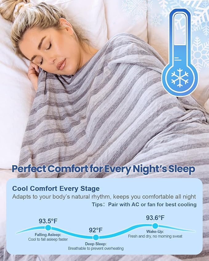 Ailemei Direct Cooling Throw Blanket for Hot Sleepers,Double Sided Cold Effect, Lightweight Breathable Summer Bed Blanket for Couch, Transfer Heat to Keep Body Cool Night Sweats,50"x70"