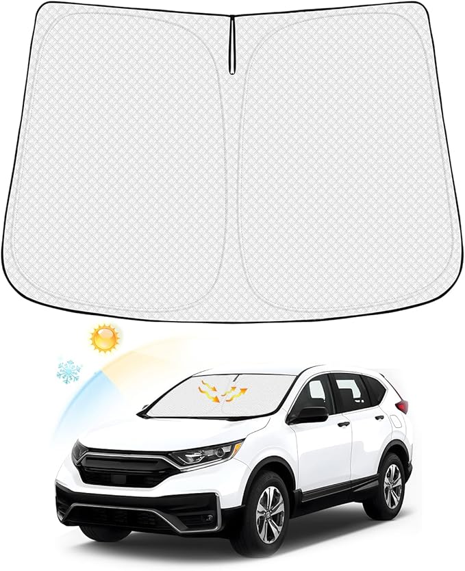Canvcle Windshield Sun Shade for Honda CR-V 2017-2022 CRV Accessories Thicken 6-Layer Foldable Front Window Sunshade Cover Sun Visor Protector Block UV Rays Keep Vehicle Cool
