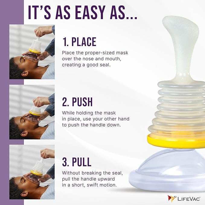 LifeVac Yellow Travel Kit 2 Pack - Portable Suction Rescue Device, First Aid Kit for Kids and Adults, Portable Airway Suction Device for Children and Adults